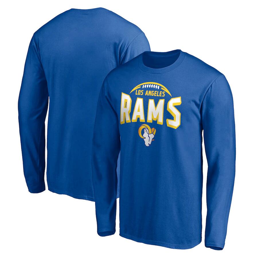 Men's Los Angeles Rams Royal Clamp Down Long Sleeve T-Shirt